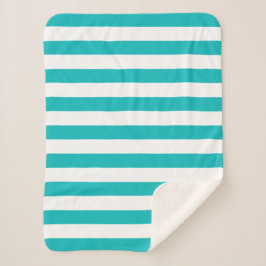 Bewerkbare kleuren en witte strepen sherpa deken