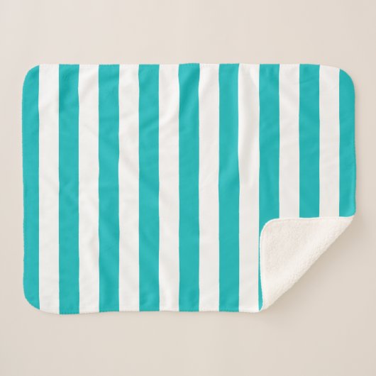 Bewerkbare kleuren en witte strepen sherpa deken (Voorkant (horizontaal))