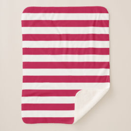 Bewerkbare kleuren en witte strepen sherpa deken