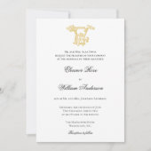 BEWERKBARE KLEUREN EW Monogram WE Logo Invitation Kaart (Voorkant)