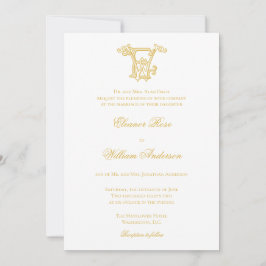 BEWERKBARE KLEUREN EW Monogram WE Logo Invitation Kaart