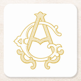 BEWERKBARE KLEUREN GA Monogram AG Logo Party Onder Kartonnen Onderzetters