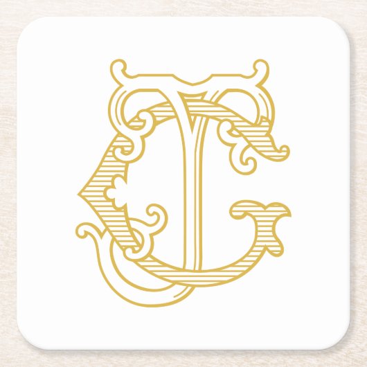 BEWERKBARE KLEUREN GJ Monogram JG Logo Onderzetter (Voorkant)