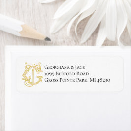 BEWERKBARE KLEUREN GJ Monogram JG Monogram Label