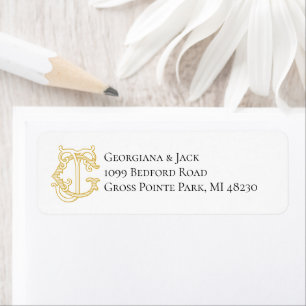 BEWERKBARE KLEUREN GJ Monogram JG Monogram Label