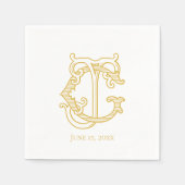 BEWERKBARE KLEUREN GJ Monogram JG Monogram Servett Servet (Voorkant)