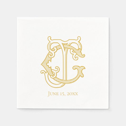 BEWERKBARE KLEUREN GJ Monogram JG Monogram Servett Servet (Voorkant)