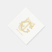 BEWERKBARE KLEUREN GJ Monogram JG Monogram Servett Servet (Hoek)