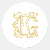 BEWERKBARE KLEUREN GK Monogram KG Monogram Sticker (Voorkant)
