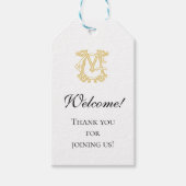BEWERKBARE KLEUREN GM Monogram MG Logo Gift Label Cadeaulabel (Voorkant)