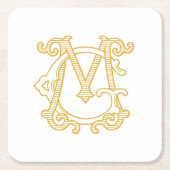 Bewerkbare Kleuren GM Monogram MG Logo Onderzetter (Voorkant)