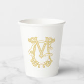 BEWERKBARE KLEUREN GM Monogram MG Monogram Cups Papieren Bekers (Voorkant)