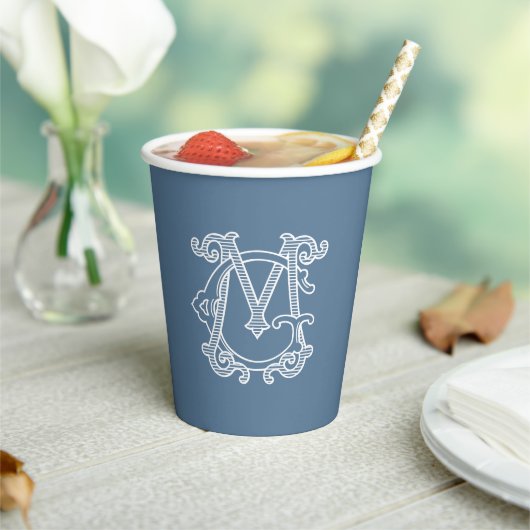 BEWERKBARE KLEUREN GM Monogram MG Monogram Cups Papieren Bekers (Insitu)
