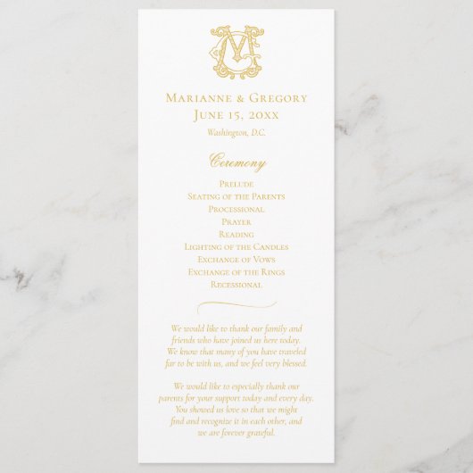 BEWERKBARE KLEUREN GM Monogram MG Monogram Program Programmakaart (Voorkant)