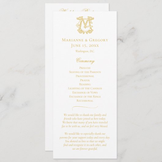 BEWERKBARE KLEUREN GM Monogram MG Monogram Program Programmakaart (Voorkant / Achterkant)