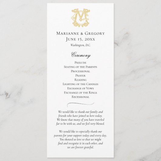 BEWERKBARE KLEUREN GM Monogram MG Monogram Program Programmakaart (Voorkant)