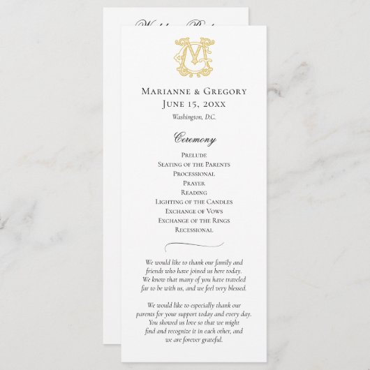 BEWERKBARE KLEUREN GM Monogram MG Monogram Program Programmakaart (Voorkant / Achterkant)