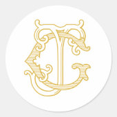 BEWERKBARE KLEUREN JG Monogram GJ Monogram Sticker (Voorkant)