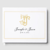BEWERKBARE KLEUREN JJ Monogram JJ Crest Gastenboek (Voorkant)