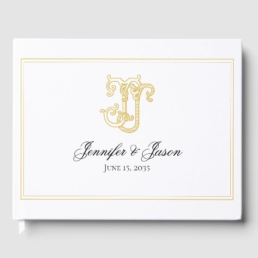 BEWERKBARE KLEUREN JJ Monogram JJ Crest Gastenboek (Voorkant)