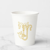 BEWERKBARE KLEUREN JJ Monogram JJ Initialen Party Papieren Bekers (Voorkant)