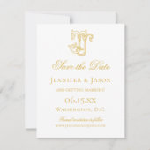BEWERKBARE KLEUREN JJ Monogram JJ Logo Bruiloft Save The Date (Voorkant)