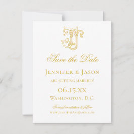 BEWERKBARE KLEUREN JJ Monogram JJ Logo Bruiloft Save The Date