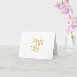 BEWERKBARE KLEUREN JJ Monogram JJ Logo Gevouwen Ka Kaart