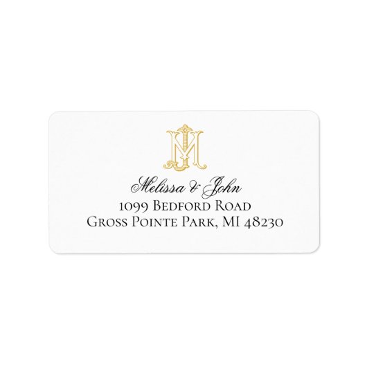 BEWERKBARE KLEUREN JM Monogram MJ monogram Labels (Voorkant)