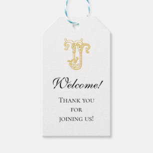 BEWERKBARE KLEUREN JT Monogram TJ Logo Cadeau Labe Cadeaulabel