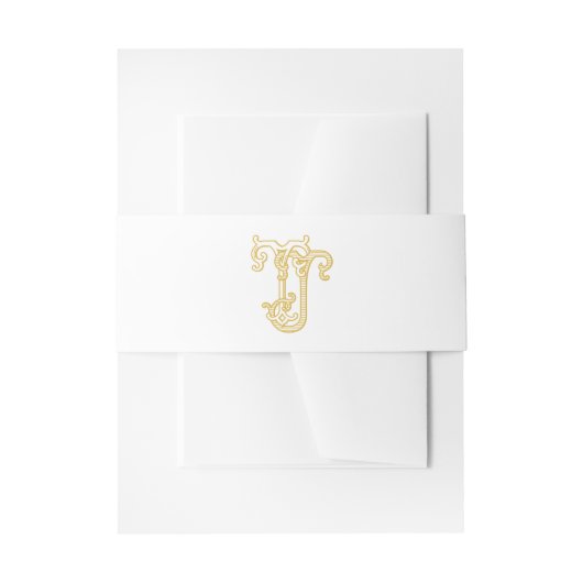 BEWERKBARE KLEUREN JT Monogram TJ Monogram Belly B Uitnodigingen Wikkel (Voorkant Voorbeeld)