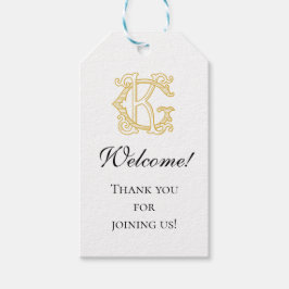 BEWERKBARE KLEUREN KG Monogram GK Logo Cadeau Labe Cadeaulabel
