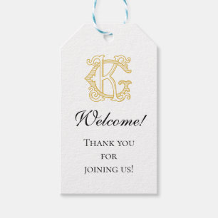 BEWERKBARE KLEUREN KG Monogram GK Logo Cadeau Labe Cadeaulabel
