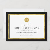 Bewerkbare kleuren Klassiek Gold Monogram Opslaan  Kaart (Voorkant)