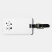 Bewerkbare kleuren Klassieke rand Naam Monogram Bagagelabel (Voorkant horizontaal)