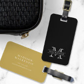 Bewerkbare kleuren Klassieke rand Naam Monogram Bagagelabel