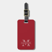 Bewerkbare kleuren Klassieke rand Naam Monogram Bagagelabel (Voorkant verticaal)