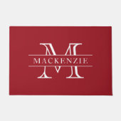 Bewerkbare kleuren Klassieke rand Naam Monogram Deurmat (Voorkant)