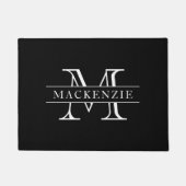 Bewerkbare kleuren Klassieke rand Naam Monogram Deurmat (Voorkant)