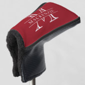 Bewerkbare kleuren Klassieke rand Naam Monogram Golfheadcover (3/4 voorkant)