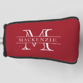 Bewerkbare kleuren Klassieke rand Naam Monogram Golfheadcover (Voorkant)