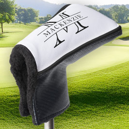 Bewerkbare kleuren Klassieke rand Naam Monogram Golfheadcover