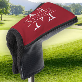 Bewerkbare kleuren Klassieke rand Naam Monogram Golfheadcover