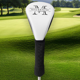 Bewerkbare kleuren Klassieke rand Naam Monogram Golfheadcover