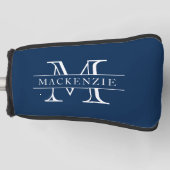 Bewerkbare kleuren Klassieke rand Naam Monogram Golfheadcover (Voorkant)