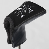 Bewerkbare kleuren Klassieke rand Naam Monogram Golfheadcover (3/4 voorkant)