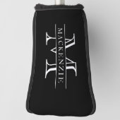 Bewerkbare kleuren Klassieke rand Naam Monogram Golfheadcover (Draai 90)