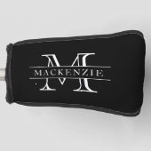 Bewerkbare kleuren Klassieke rand Naam Monogram Golfheadcover (Voorkant)