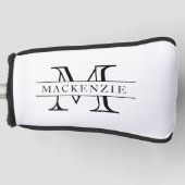 Bewerkbare kleuren Klassieke rand Naam Monogram Golfheadcover (Voorkant)