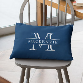 Bewerkbare kleuren Klassieke rand Naam Monogram Kussen